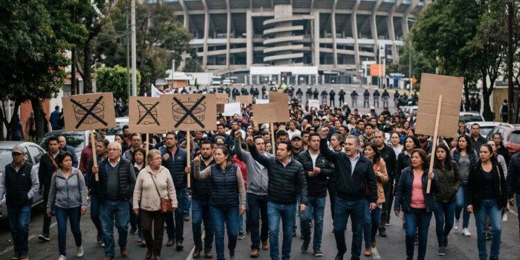 La "Mega Reta" busca impedir la reinaguración del Estadio Azteca en el encuentro amistoso entre México y Portugal